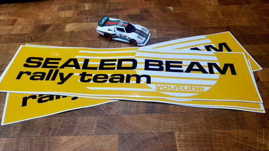 Sealed Beam Rally Team 3"x11" bumper sticker